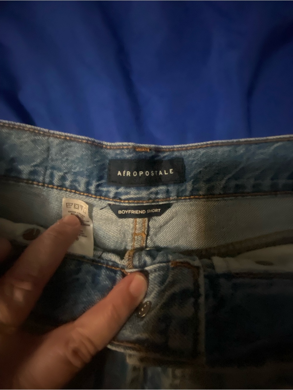 Aeropostale Light Blue Distressed High-Rise Denim Shorts - Picture 9 of 9